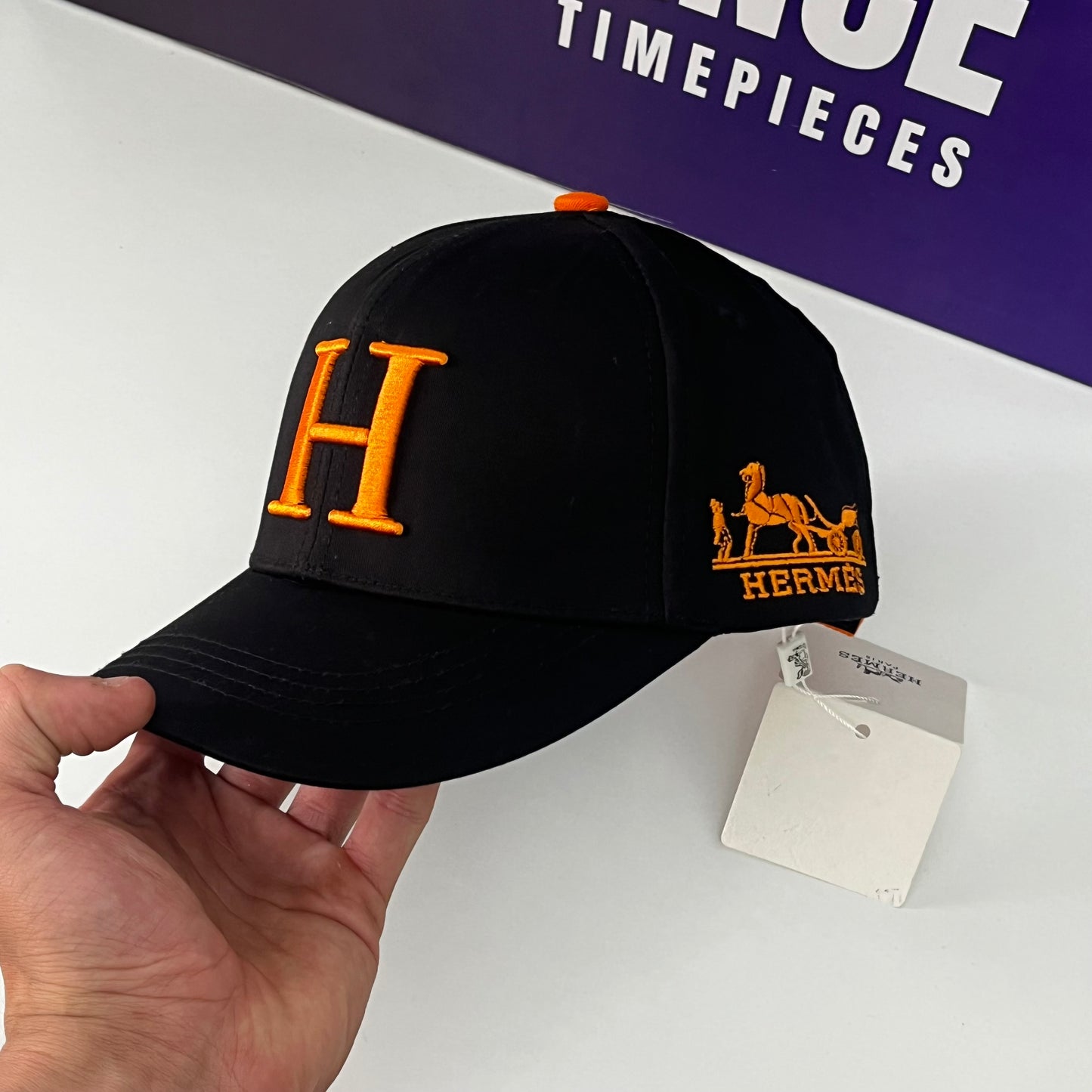 Casquette HERMES NOIR ORANGE 🇨🇳