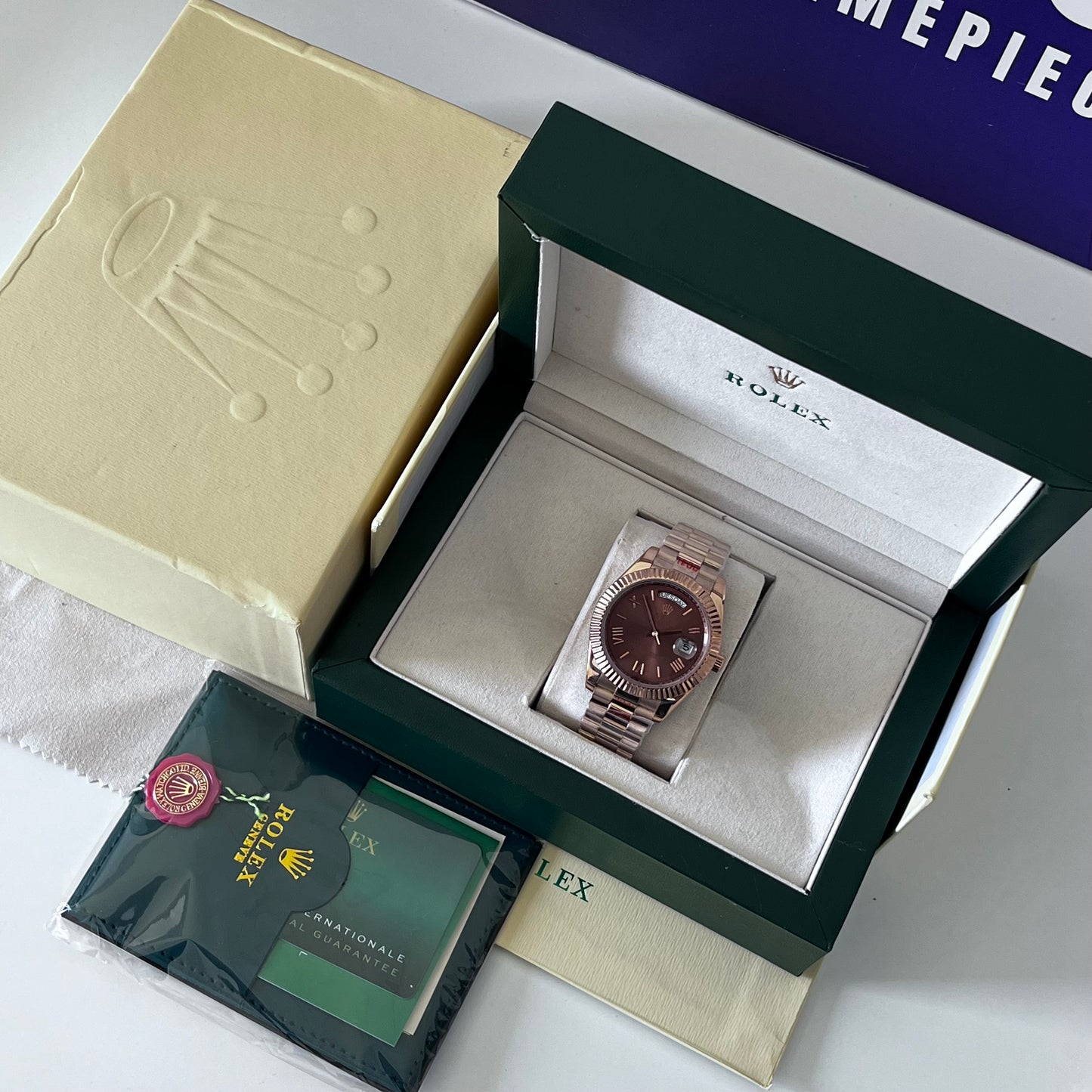 Montre rlx DAYDATE ROSE GOLD CHOCOLATE mecanique AAA