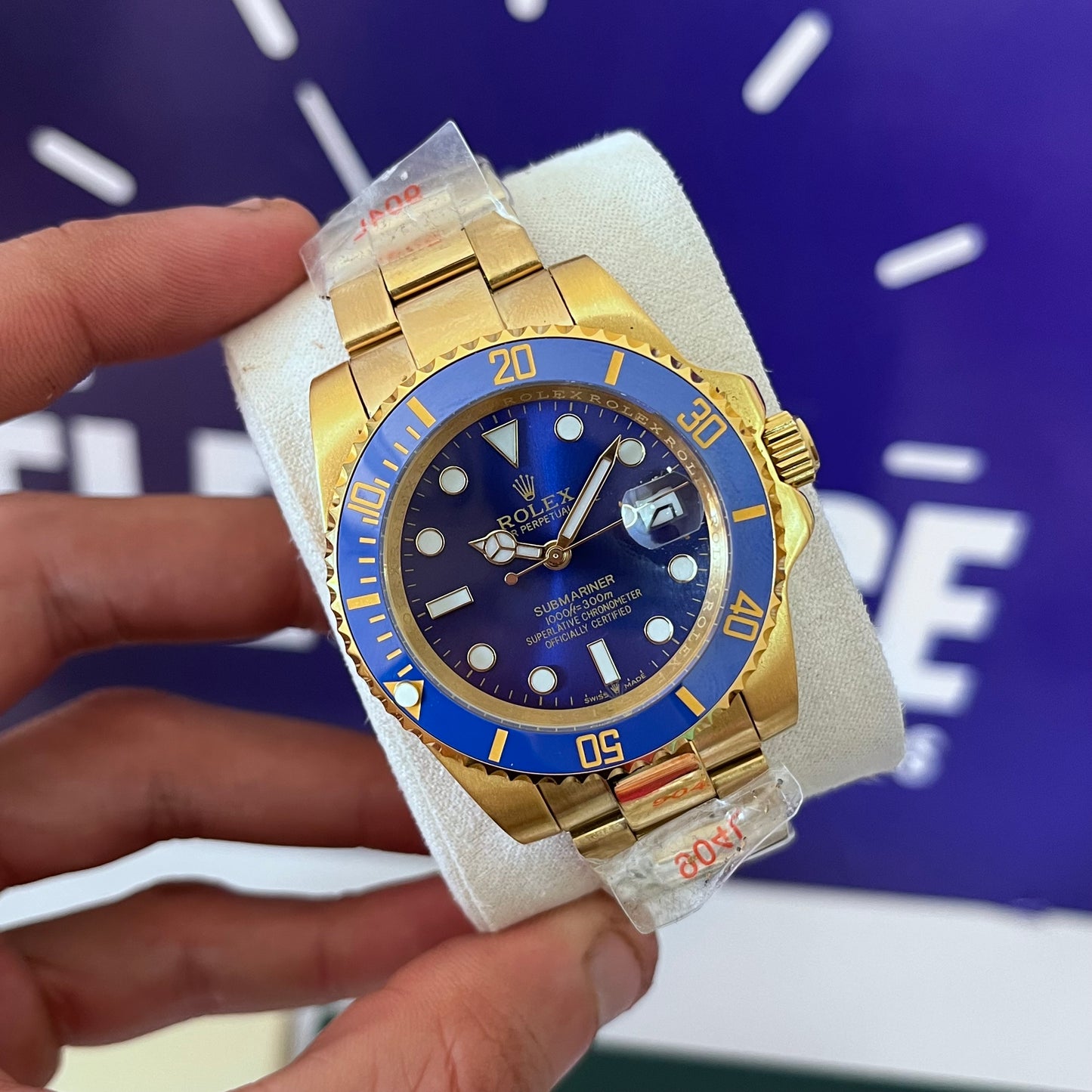 Montre rlx SUB mecanique GOLD BLEU AAA