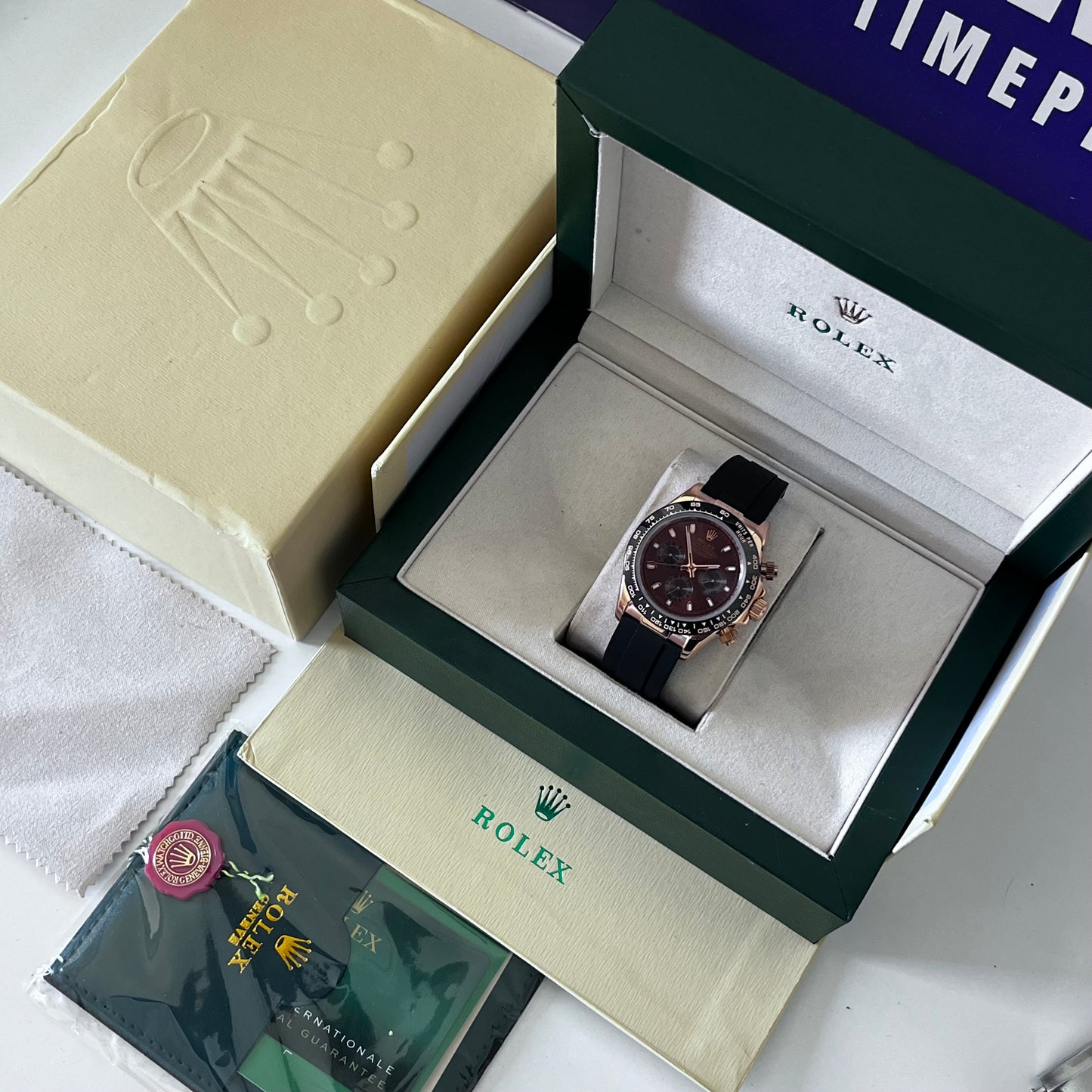 Montre rlx DAYTO mecanique SILICONE ROSE GOLD CHOCOLAT AAA