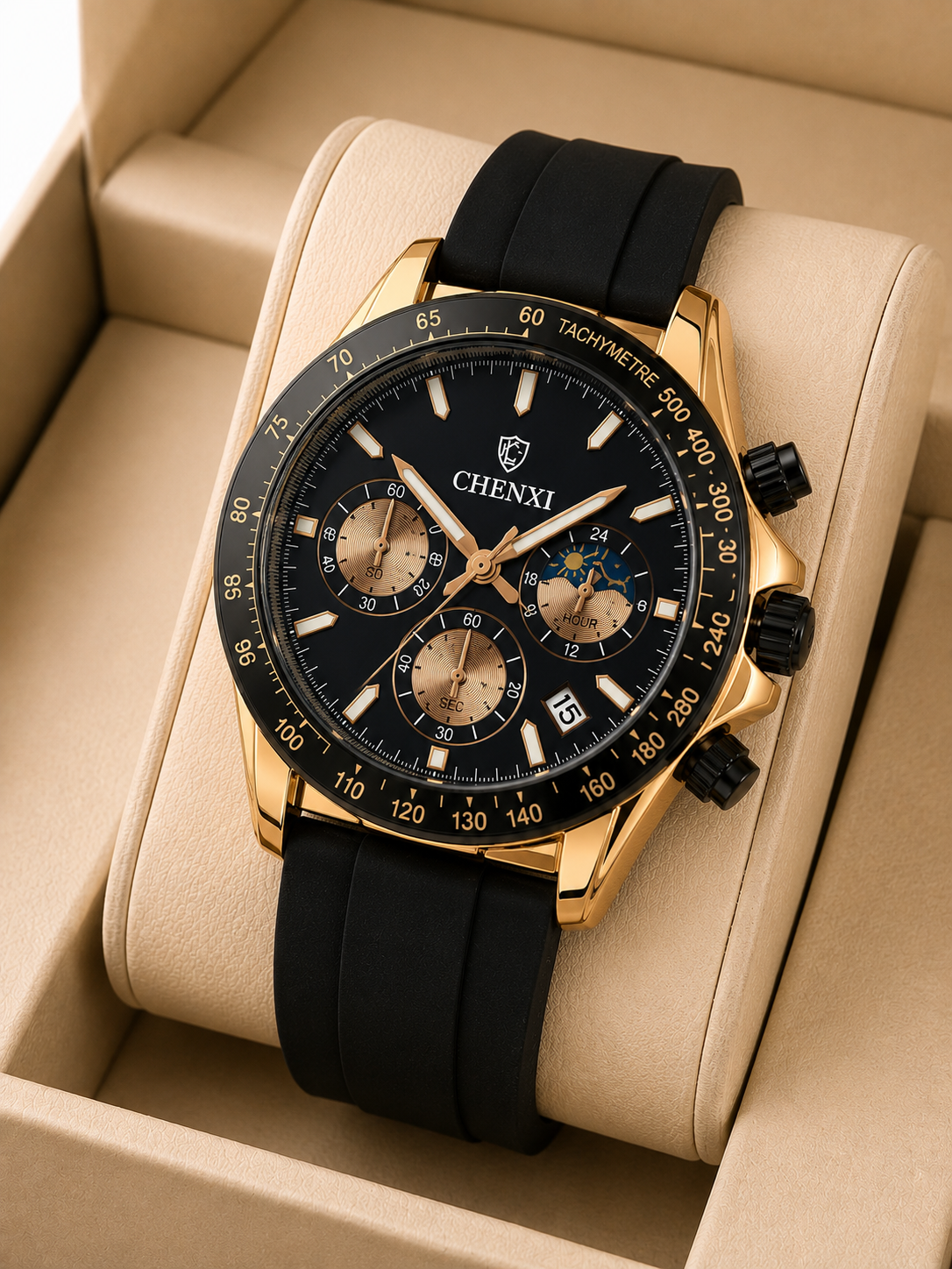 CHENXI ORIGINAL SILICONE CRONO BRONZE