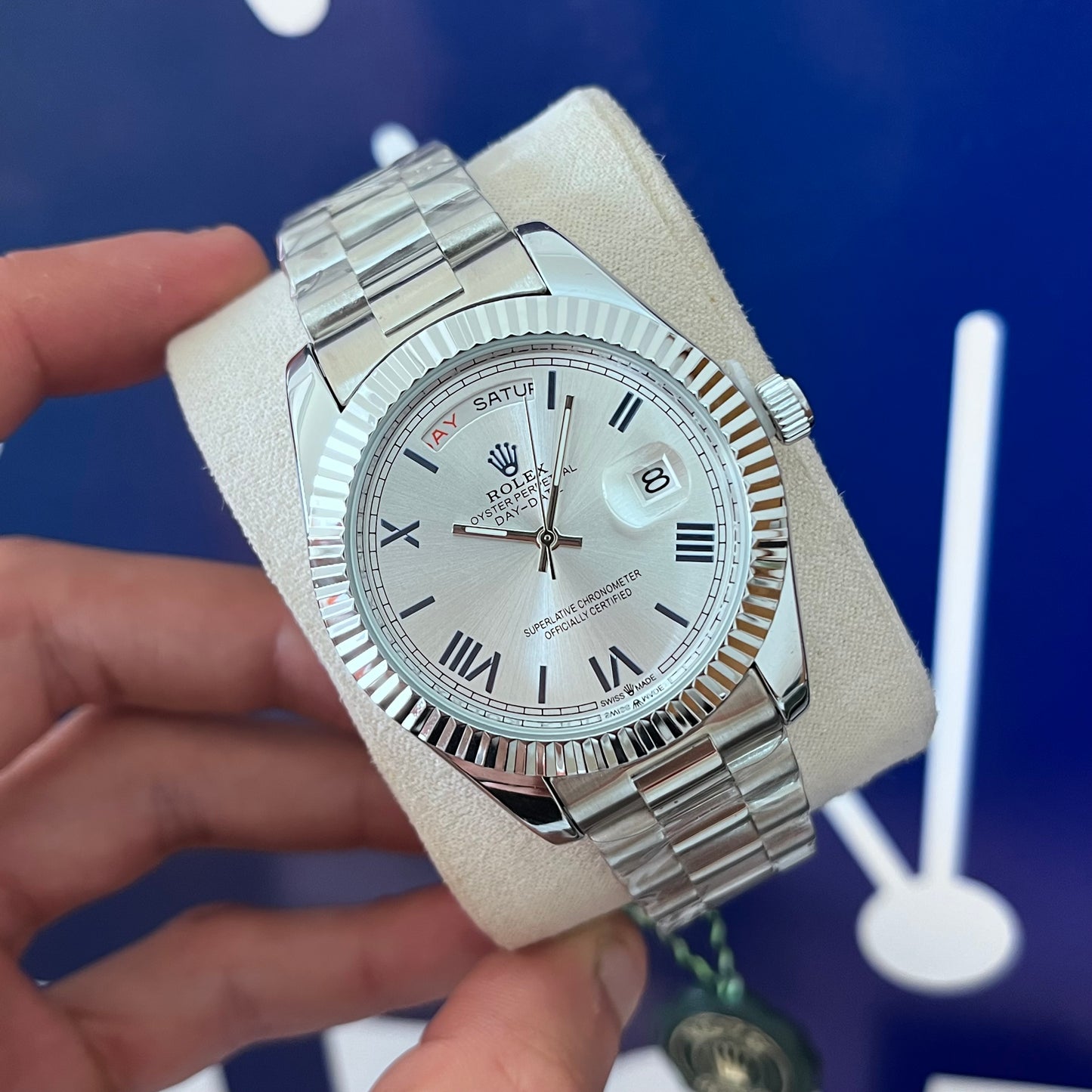 Montre rlx DAYDATE ROMAIN NUMBER acier