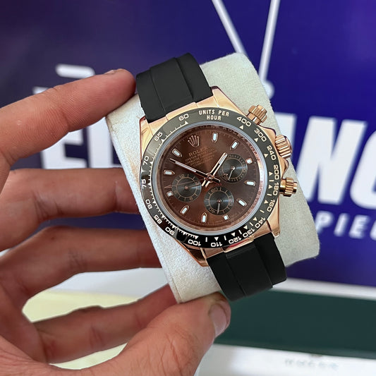 Montre rlx DAYTO mecanique SILICONE ROSE GOLD CHOCOLAT AAA