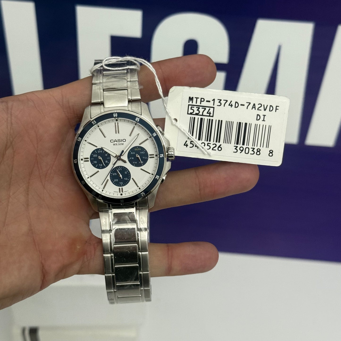 CASIO MTP 5374 WHITE & BLEU ORIGINAL