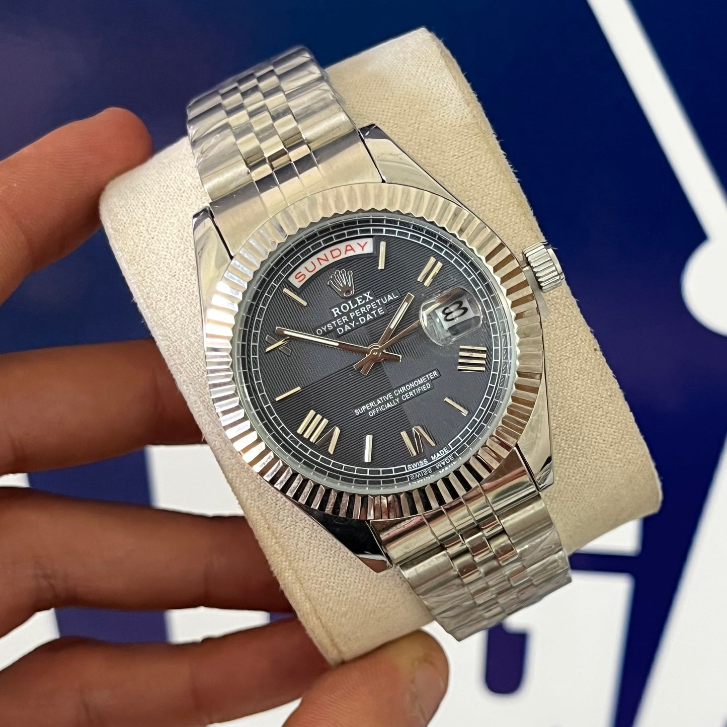 Montre rlx daydate bleu nuit jub