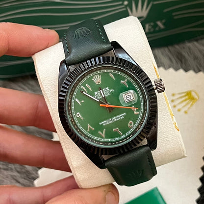 Montre rlx bracelet cuire INDEAN NUMBER