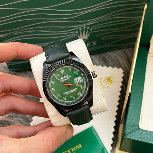 Montre rlx bracelet cuire INDEAN NUMBER