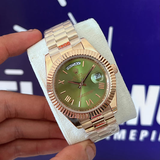 Montre rlx DAYDATE ROSE GOLD GREEN mecanique AAA