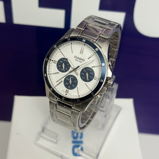 CASIO MTP 5374 WHITE & BLEU ORIGINAL