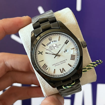 Montre rlx DAYDATE ROMAIN NUMBER BLACK acier